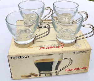 COVETRO EXPRESSO Fine Italian Glass COFFEE CUPS by BORMIOLI ROCCO CASA Set of 4 - Picture 1 of 12