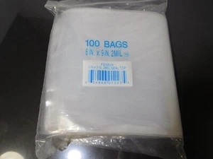 Elkay F20609 2 mil Line Single Track Seal Top Bag, 6" x 9", Clear 100 Bags NEW** - Picture 1 of 1