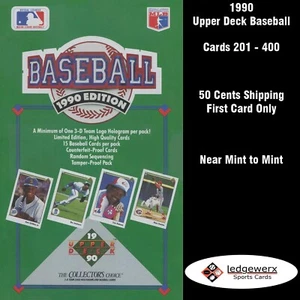 1990 Upper Deck Baseball - Complete Your Set, Cards 201-400 NM to Mint - Picture 1 of 104