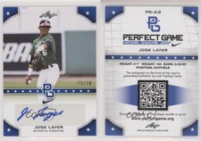 2015 Leaf Perfect Game National Showcase Auto Blue /30 Jose Layer #PG-JL2 Auto