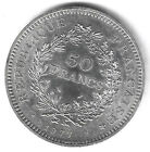 lot 50f argent hercule 1977 + 5f bronze 1945 c +3pieces argent 1f