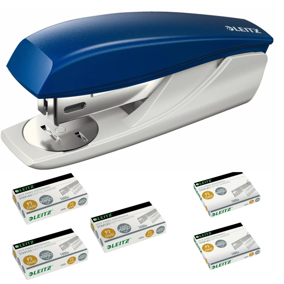 Heftgerät Leitz 5501 New NeXXt, Metall, 25 Blatt + 5.000 Heftklammern, blau