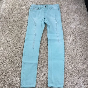 wet seal junior women's size medium leggings distressed light blue - Picture 1 of 7