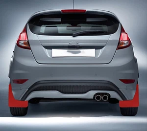 Red Mud Flaps w/ Hardware For Ford Fiesta ST RS Escort Mudguard Splash Guards - Picture 1 of 5