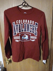 New Colorado Avalanche YOUTH Sizes M 8/10 Red Long Sleeve Reebok Shirt - Picture 1 of 5