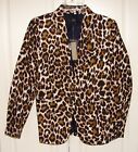 NWT J Crew sz 12 Petite leopard print Parke linen blend blazer jacket #L3096