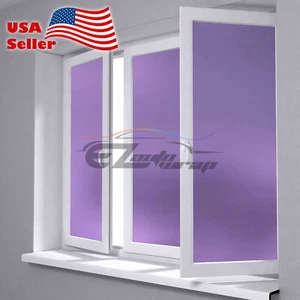 4"x8" Sample Purple Frosted Film Glass Bathroom Window Security Privacy Sticker - Picture 1 of 5