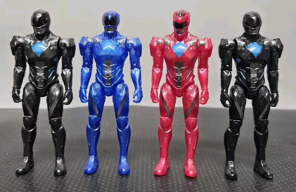 2016 Power Rangers Movie Action Figures Lot Blue Red & Black SCG P.R Bandai - Image 1 of 4