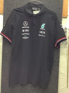 Mercedes AMG Team Driver Knit Polo Shirt Black XXL Stichd ds17 - Picture 1 of 11