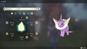 VAPOREON ALFA SHINY 6IV FULLY TRAINED + ALL MOVES - LEGGENDE POKEMON: ARCEUS - Picture 1 of 3