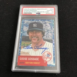 Goose Gossage Rich 2022 Topps Chrome Platinum Blue Toile Auto 09/99 PSA 10 - Picture 1 of 2