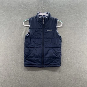 columbia girls size m (10/12) reversible puffer aztec native full zip vest - Picture 1 of 10