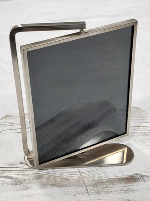 Pottery Barn Roulette Picture Frame Rotating Spin 8”x10" 2 Photos Brushed Nickel - Image 1 of 4