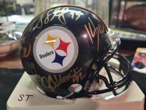 Raro mini casco autografiado firmado por los Linebackers de Pittsburgh certificado de autenticidad - Imagen 1 de 7