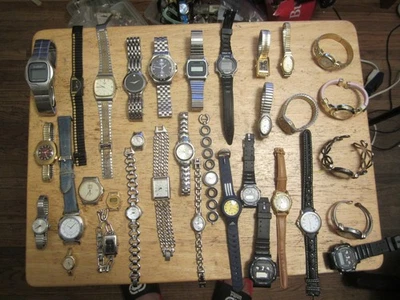 Old watches lot old Hamilton 9292 watch old timex watches lot junk drawer lot - Image 1 of 4