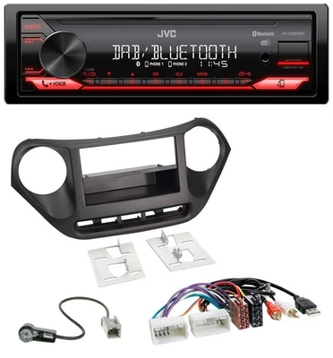 JVC Bluetooth USB DAB MP3 Autoradio für Hyundai i10 (ab 2013) AUX USB - Bild 1 von 4