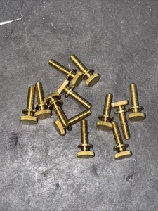 (12 Pcs) Solid BRASS 8-32 X 1/2" Thumb Screws For Glass Holder - Picture 1 of 5