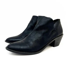KELSI DAGGER Brooklyn Kenmare Metallic Black Leather Ankle Boot Booties Size 10 - Picture 1 of 12