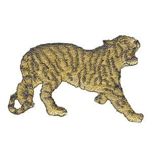 Gold Tiger Jungle Safari Embroidery Patch 3" - Picture 1 of 1