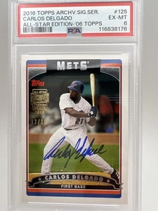 CARLOS DELGADO /10 2016 TOPPS ARCHIVES Auto su scheda AUTO  - Foto 1 di 4