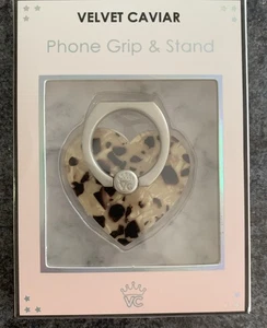 Velvet Caviar Phone Grip & Stand - Brown Beige Heart Design NIB - Picture 1 of 2