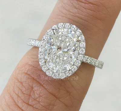 IGI Certified 2.50Ct Oval Lab Grown Diamond Engagement Ring | 14K White Gold 💍 - Image 1 of 4