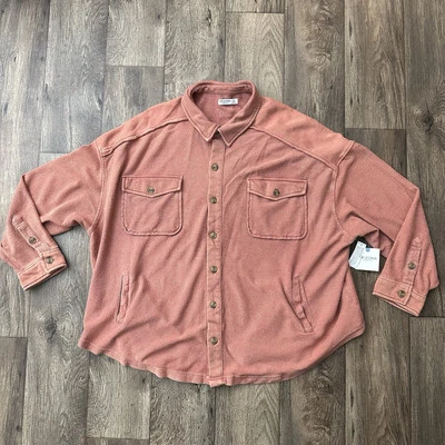 Camisa con botones Arizona Jean Co para mujer talla XXL madera de cedro naranja Foto 1 de 4