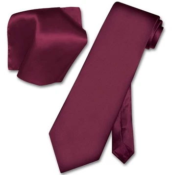 Conjunto de pañuelo Biagio SILK sólido color berenjena púrpura corbata para el cuello para hombre Foto 1 de 2