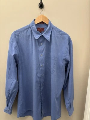 Camisa Nordstrom Para Hombre 16 1/2 36 Relajada Calce Clásico Abotonada Azul Manga Larga Foto 1 de 4