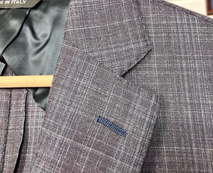 RECENT Saks Fifth Avenue Summer Purple Plaid Silk Linen Sport Coat 44 L ITALY - Picture 1 of 15