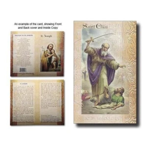 Saint Elias Biography Card 80 x 135mm Folded, Gold Foiled - Bild 1 von 1