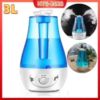 3L Ultrasonic Cool Mist Humidifier Quiet Oil Diffuser Bedroom Office w/LED Light - Image 1 of 4