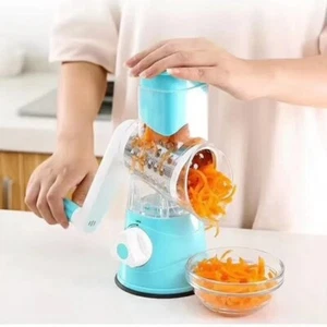 Kitchen Vegetable Fruit Slicer Cutter Shredder Manual Rotary Grater Chopper - Picture 1 of 12