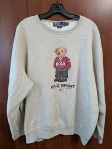 Maglione Felpa Uomo Ralph Lauren Polo Sport Bear XL Grigio Grigio Grigio - Foto 1 di 10