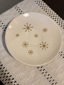 Mid Century Vintage Atomic Royal China Star Glow 6.5” Saucer Plates Set Of 4 - Picture 1 of 8