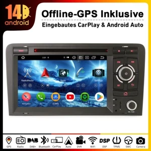 7"Android 14 Navi Autoradio Carplay DVD 4G Bluetooth für AUDI A3 S3 RS3 RNSE-PU - Bild 1 von 16