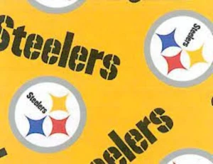 Pittsburgh Steelers NFL AFC North Yellow Fleece Fabric - Picture 1 of 3