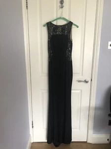 Black Sequin Laced Full Length Formal Dress - Picture 1 of 6