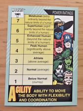 MARVEL 1991 SUPER HEROS & VILLAINS CARD 160 STAMINA AGILITY