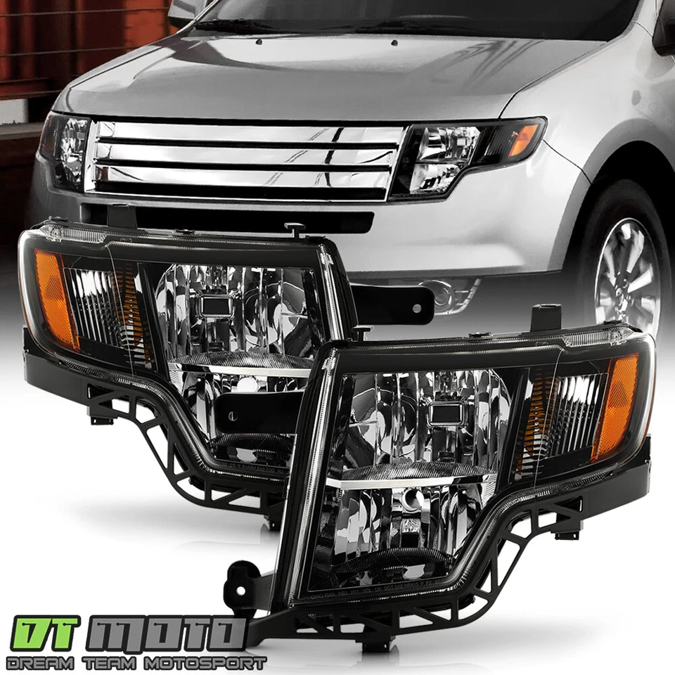 Juego de pares de faros negros izquierda+derecha para Ford Edge 2007 2008 2008 2010 Foto 1 de 4