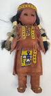 Vintage Carlson Native American Indian Doll Plastic with stand 16" leather