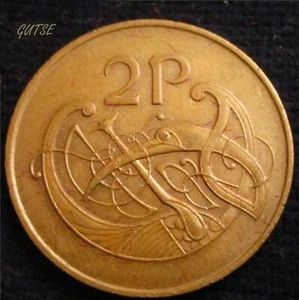 IRELAND, 2 PENCE 1979, STYLIZED BIRD, AUNC. - Picture 1 of 2