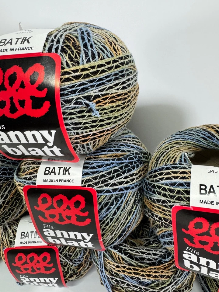 Lote de 8 hilos de cinta plana Anny Blatt Fils "BATIK" 4 NUEVOS +4 GRATIS recuperados 50 g ea Foto 1 de 4