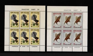 NEW ZEALAND 1965 HEALTH STAMPS BIRDS MINIATURE SHEET x 2 - FINE MINT UNHINGED - Picture 1 of 2