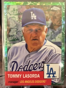 2022 Chrome Platinum Anniversary Tommy Lasorda Toile Green Refractor /99 Dodgers
