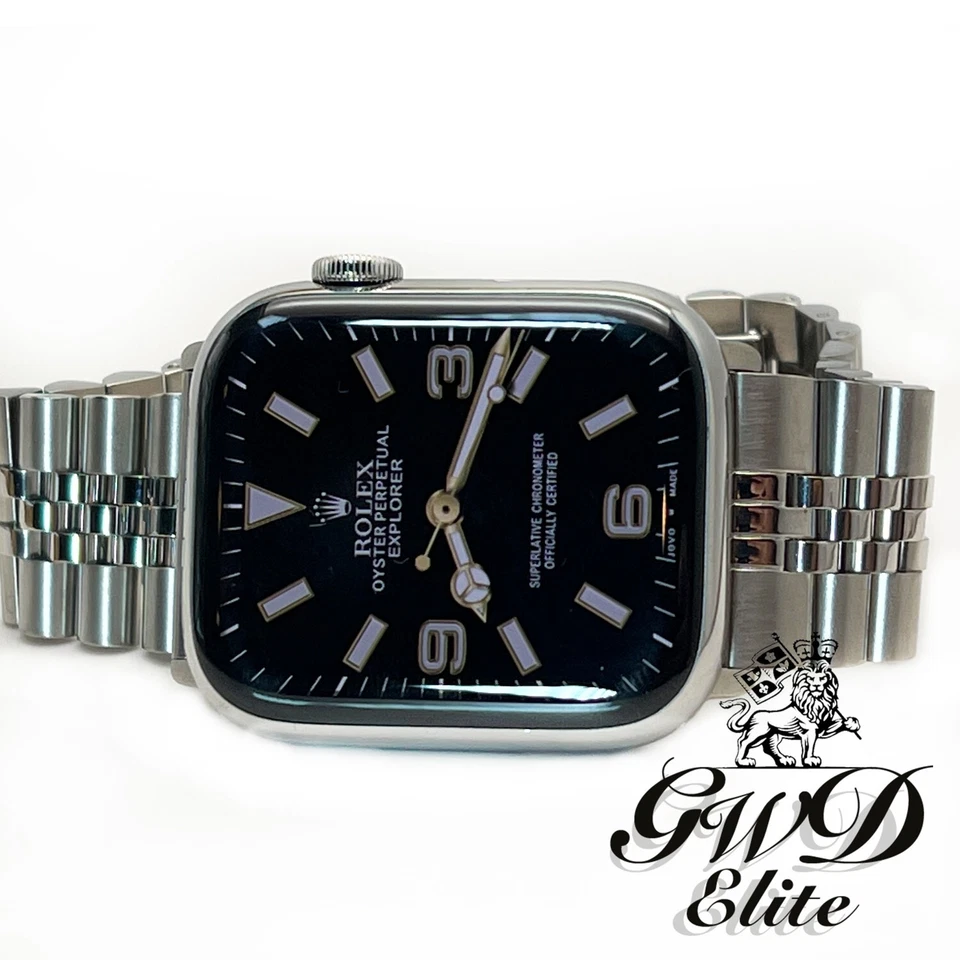 Platinum 45mm Apple Watch Series 8 with Rolex Presidential Style Band - Image 1 of 1