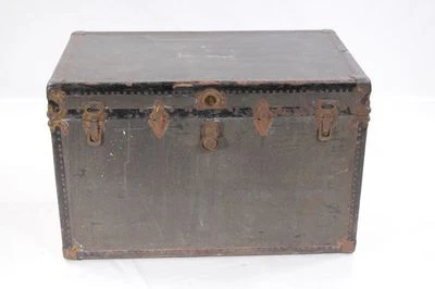 alte Truhe Koffer Kiste Überseekoffer Reisekoffer USA Neverbreak 102 x 62 x 65cm - Bild 1 von 4