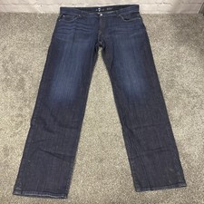 7 For All Mankind Austyn Jeans Mens 42x34 Blue Denim Straight Leg Cotton Blend
