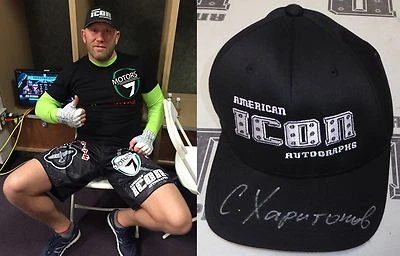 Sergei Kharitonov Signed Bellator 163 Fight Worn Used Hat BAS COA Pride FC Auto - Image 1 of 4