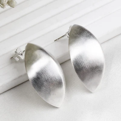 Pendientes de plata de ley 925 extra grandes con forma de marquesa hechos a mano joyas para mamá Foto 1 de 4